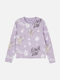 Camiseta De Manga Larga Estampada