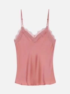 Camiseta De Pijama Con Ribete De Encaje