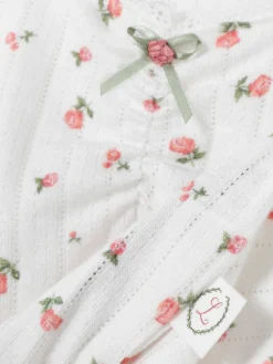 Camiseta De Pijama De Manga Larga De Pointelle