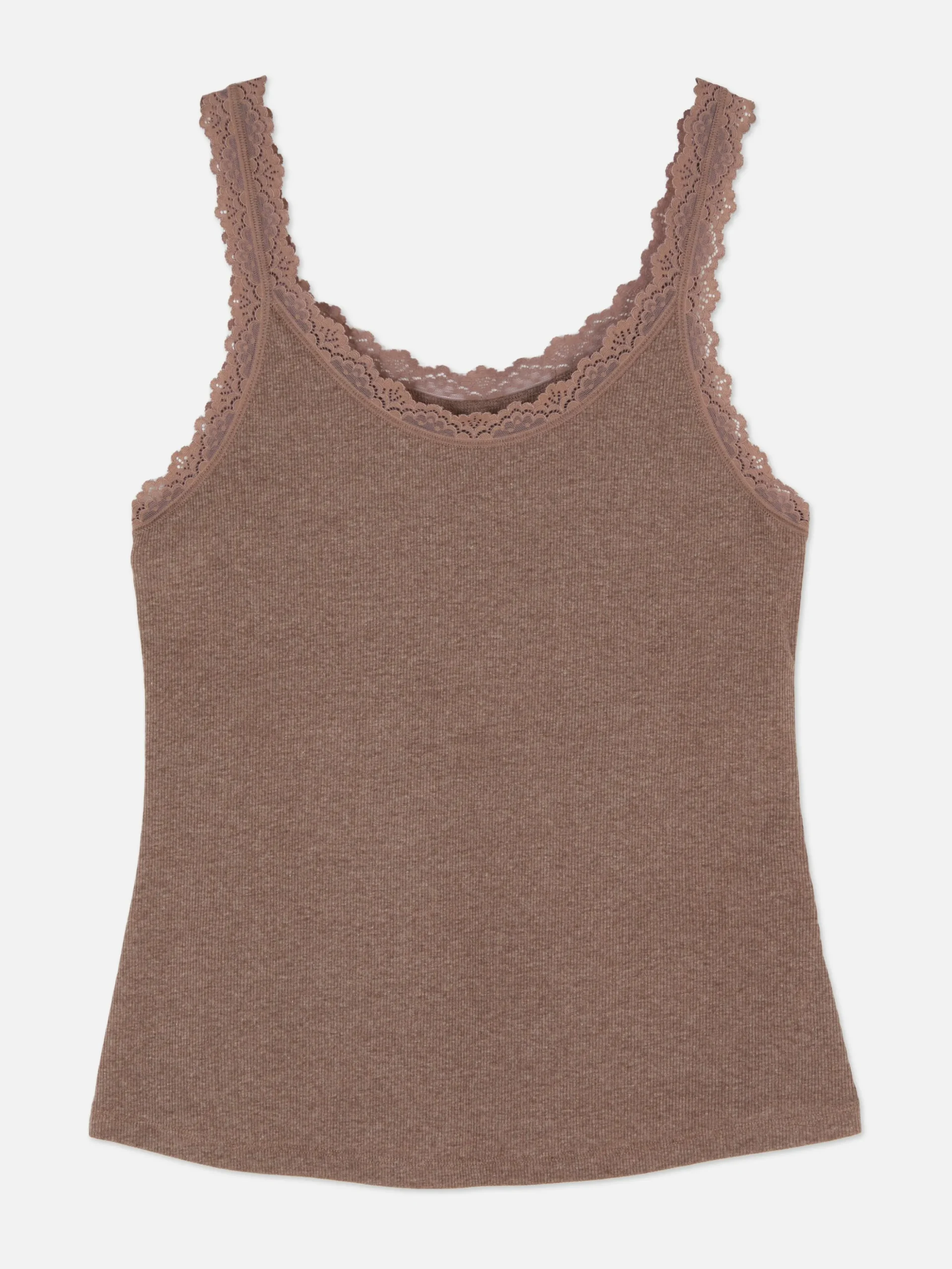 Camiseta De Pijama Sin Mangas Con Ribetes De Encaje