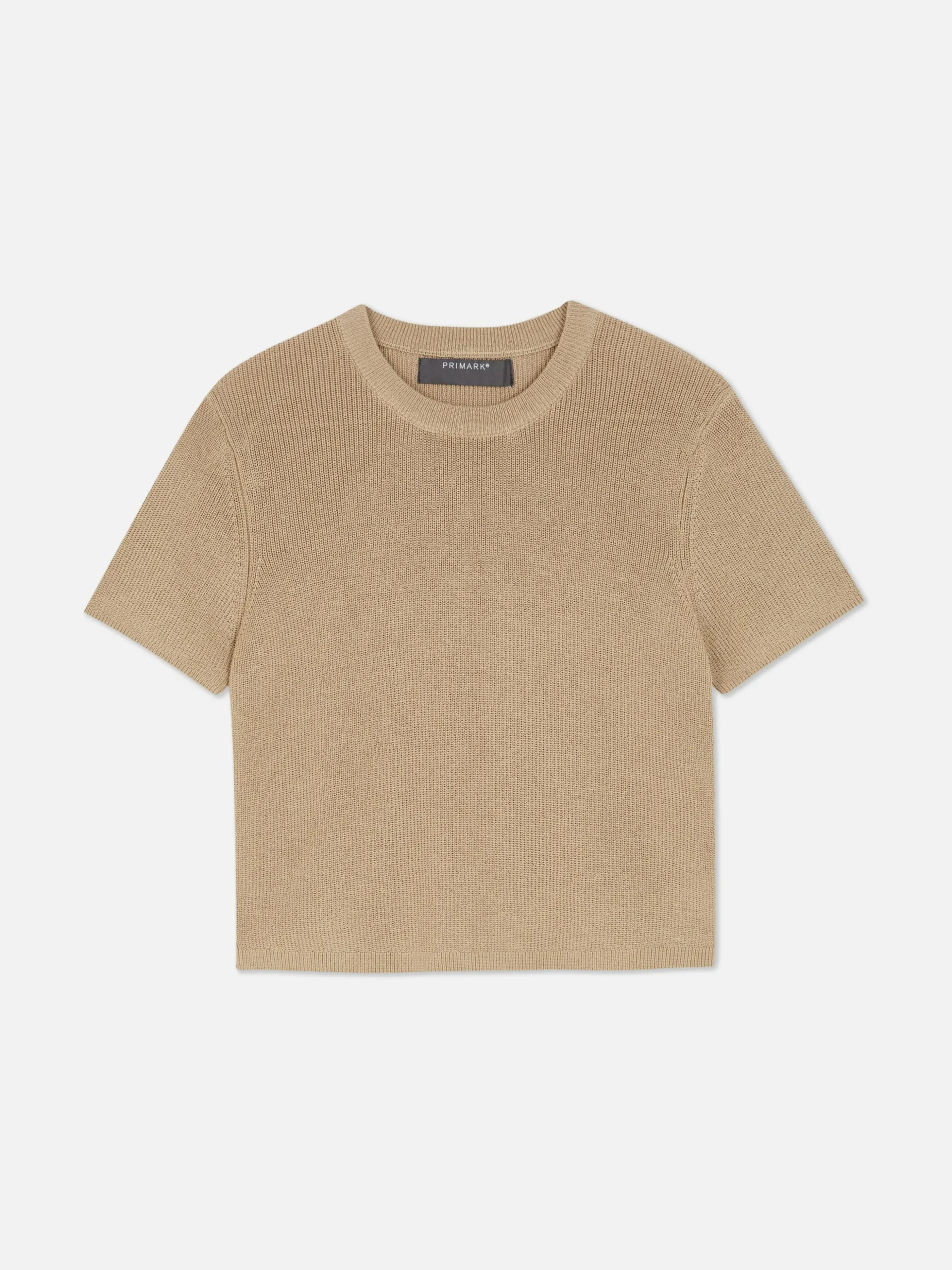 Camiseta De Punto De Cuello Redondo