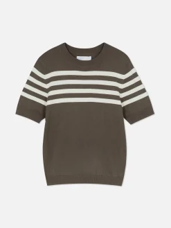 Camiseta De Punto De Manga Corta