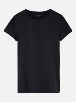 Camiseta Elástica Con Cuello Redondo