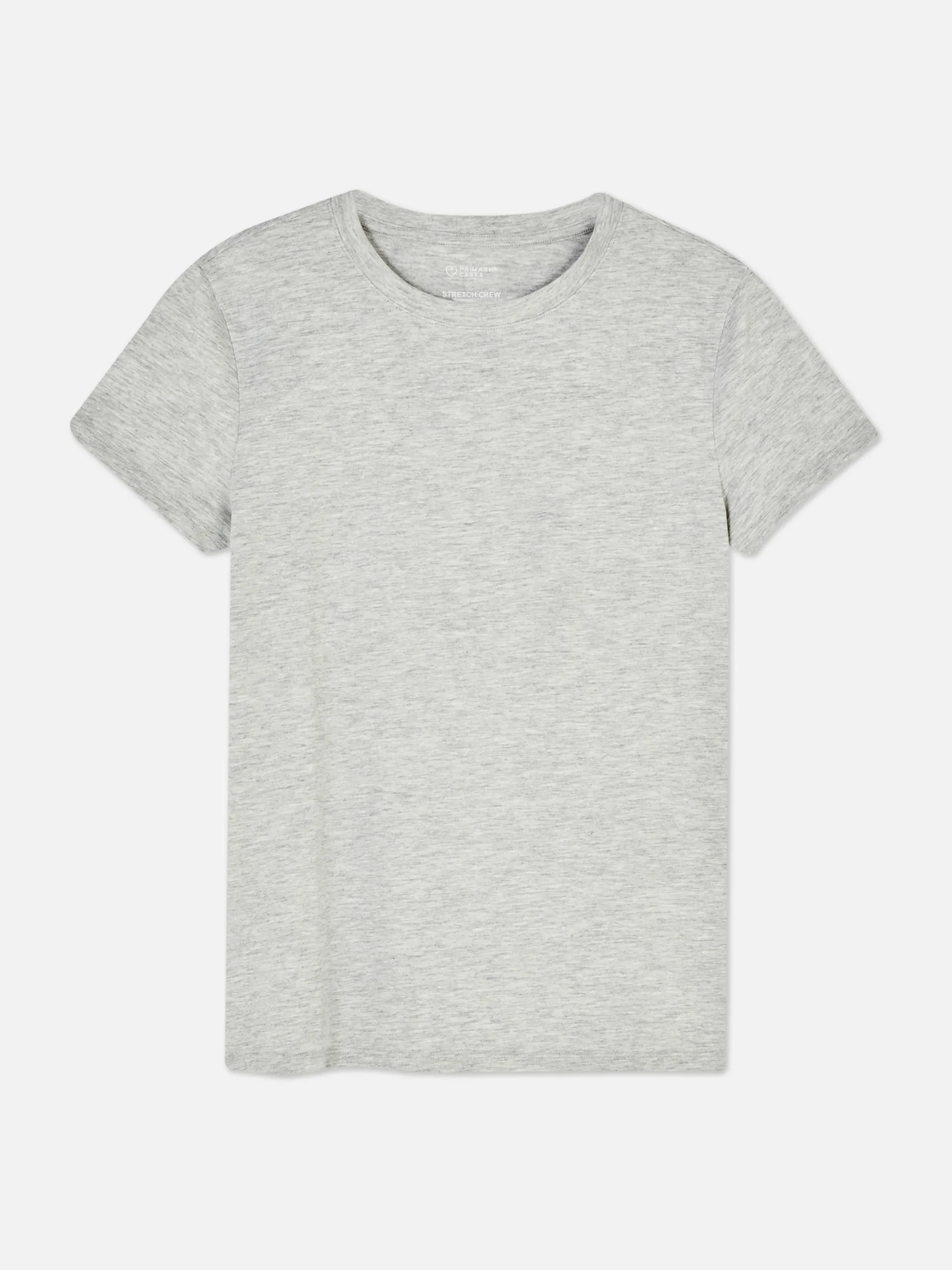 Camiseta Elástica Con Cuello Redondo