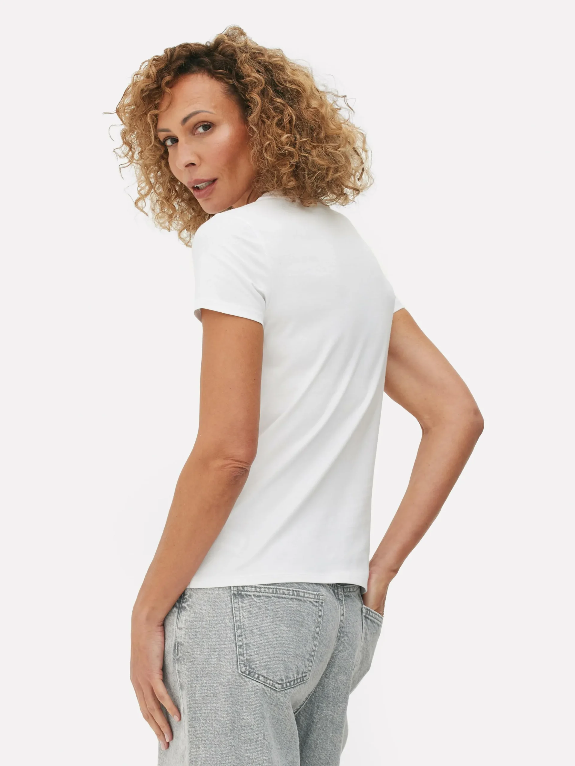 Camiseta Elástica De Cuello Redondo