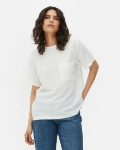 Camiseta En Mezcla De Lino Con Bolsillo