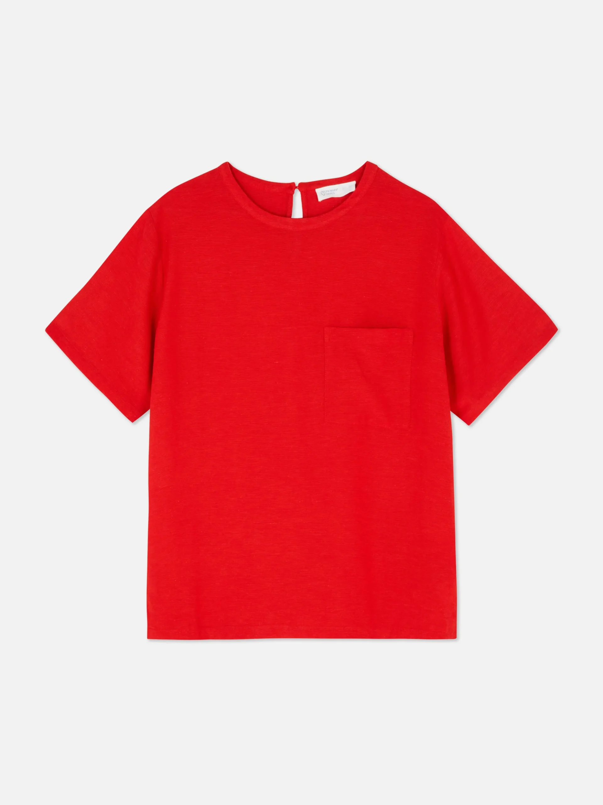 Camiseta En Mezcla De Lino Con Bolsillo