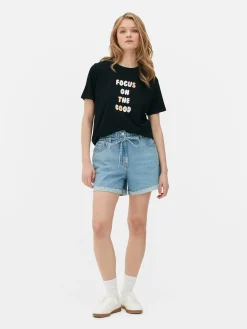 Camiseta Gráfica De Corte Recto