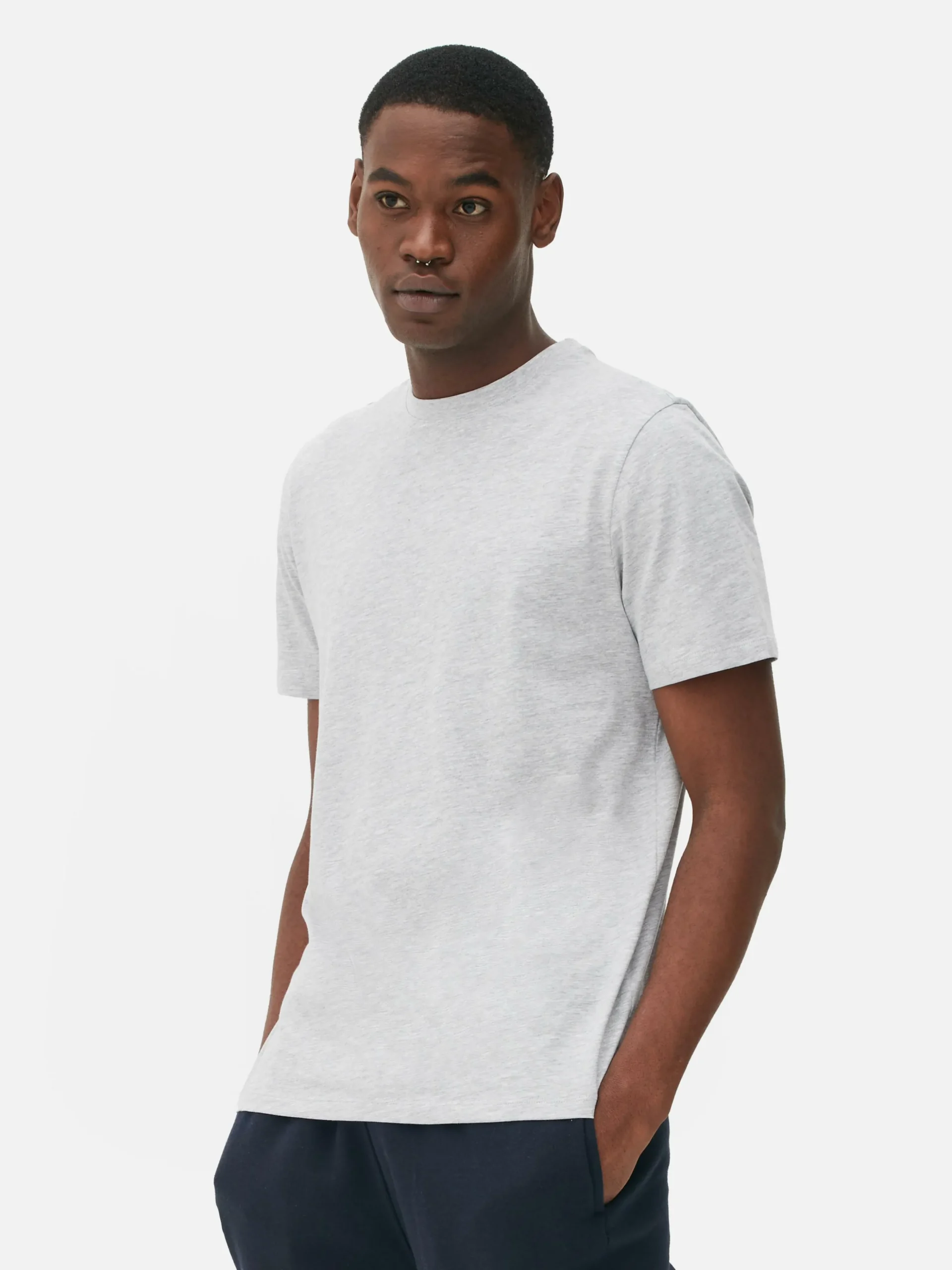 Camiseta Jaspeada De Corte Recto