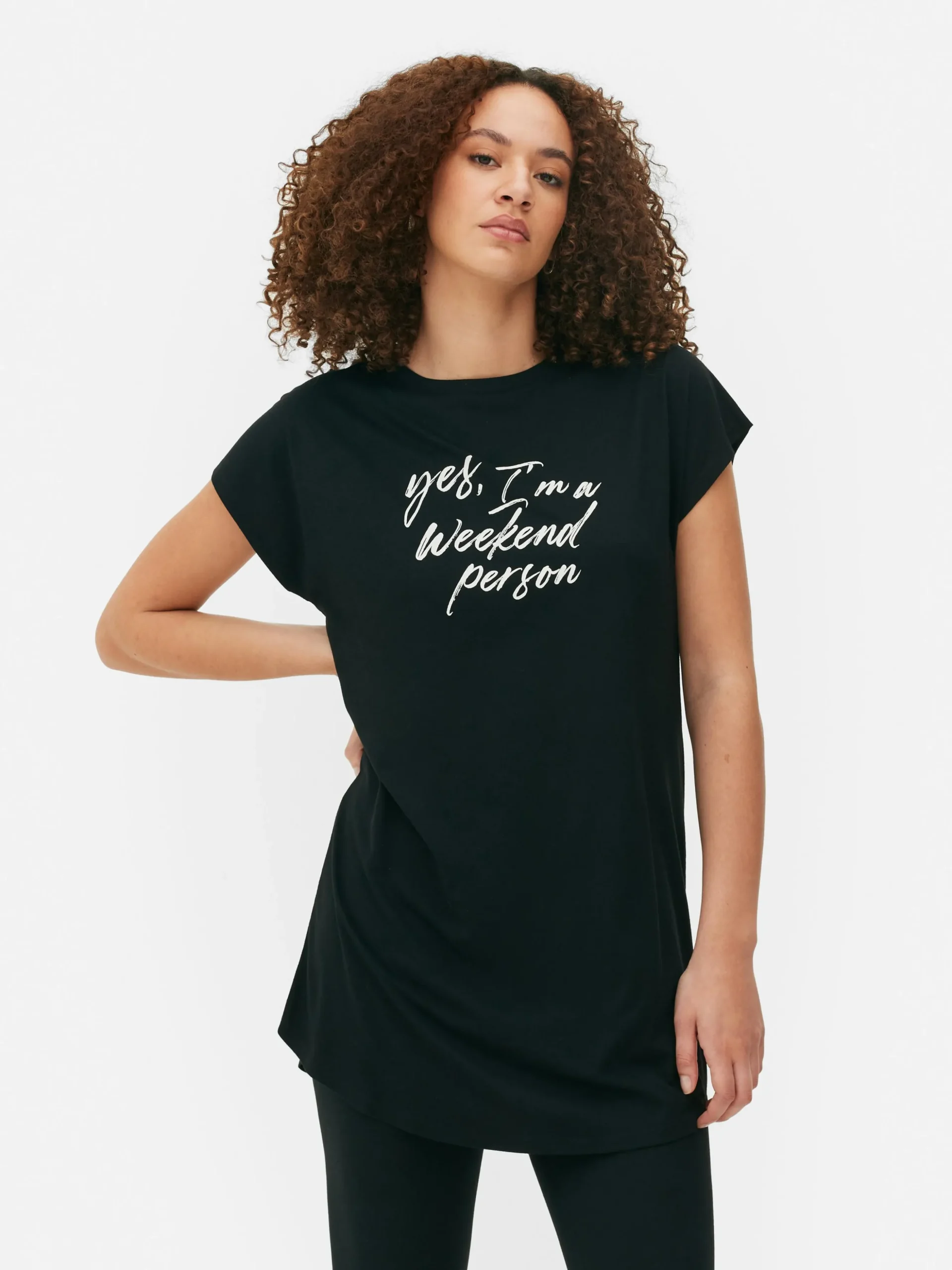Camiseta Larga De Cuello Redondo