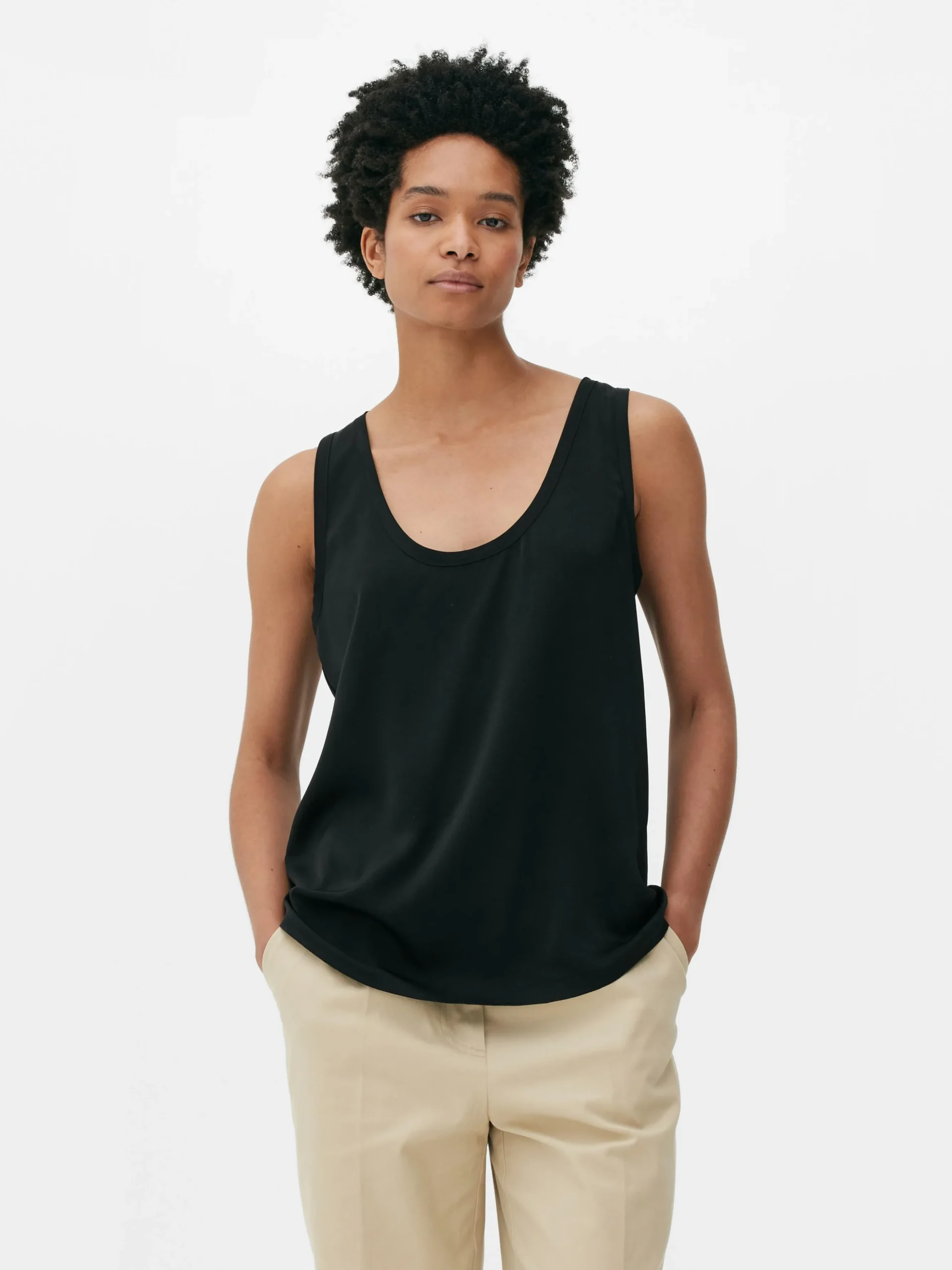 Camiseta Sin Mangas Básica De Corte Holgado
