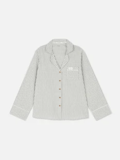 Camisón De Franela A Rayas