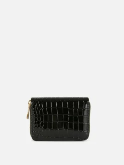 Cartera De Cocodrilo Sintético Con Cremallera