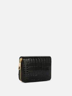 Cartera De Cocodrilo Sintético Con Cremallera