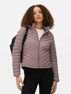 Chaqueta Ligera Acolchada Con Capucha