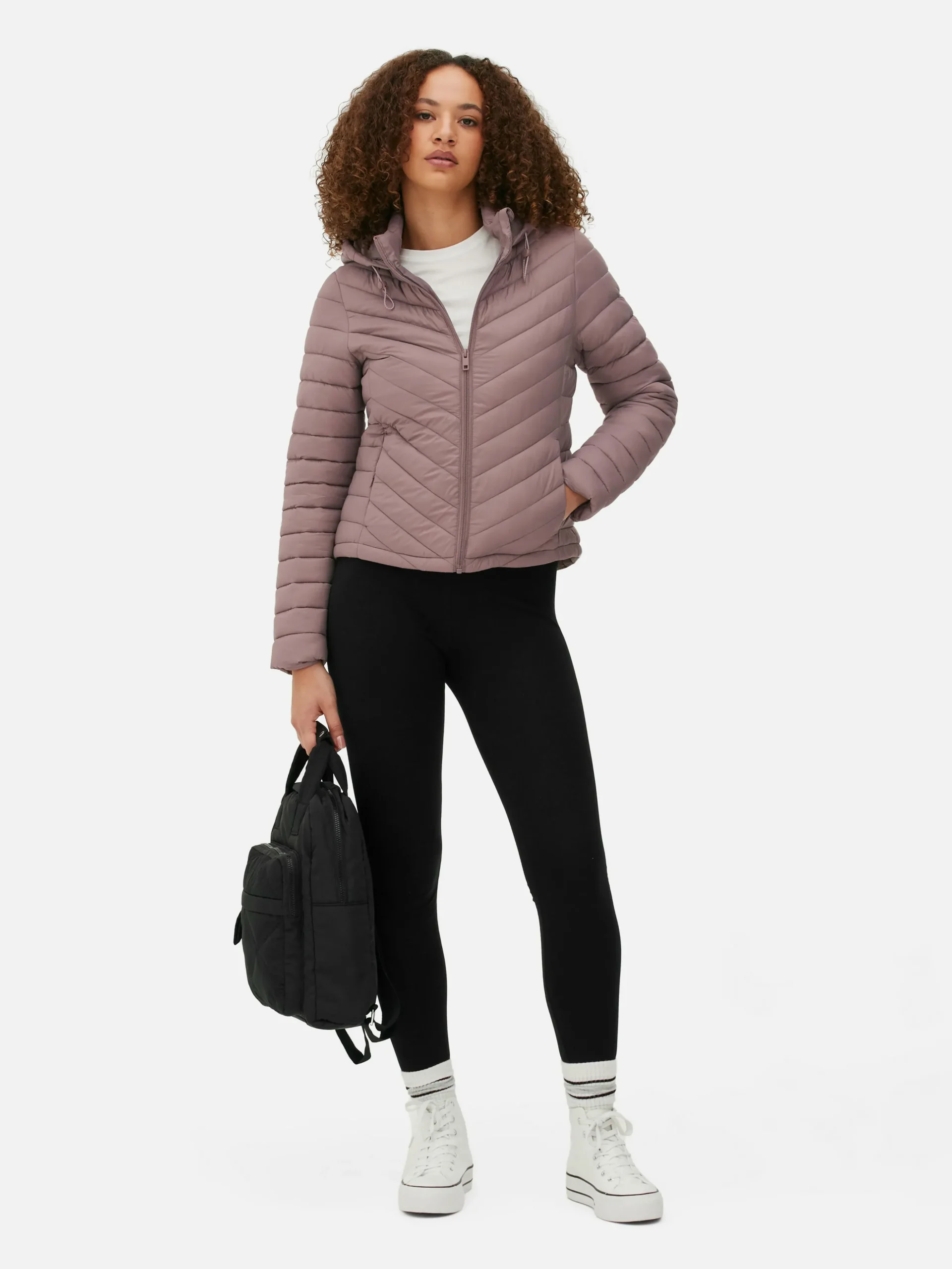 Chaqueta Ligera Acolchada Con Capucha