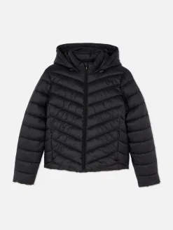 Chaqueta Ligera Acolchada Con Capucha