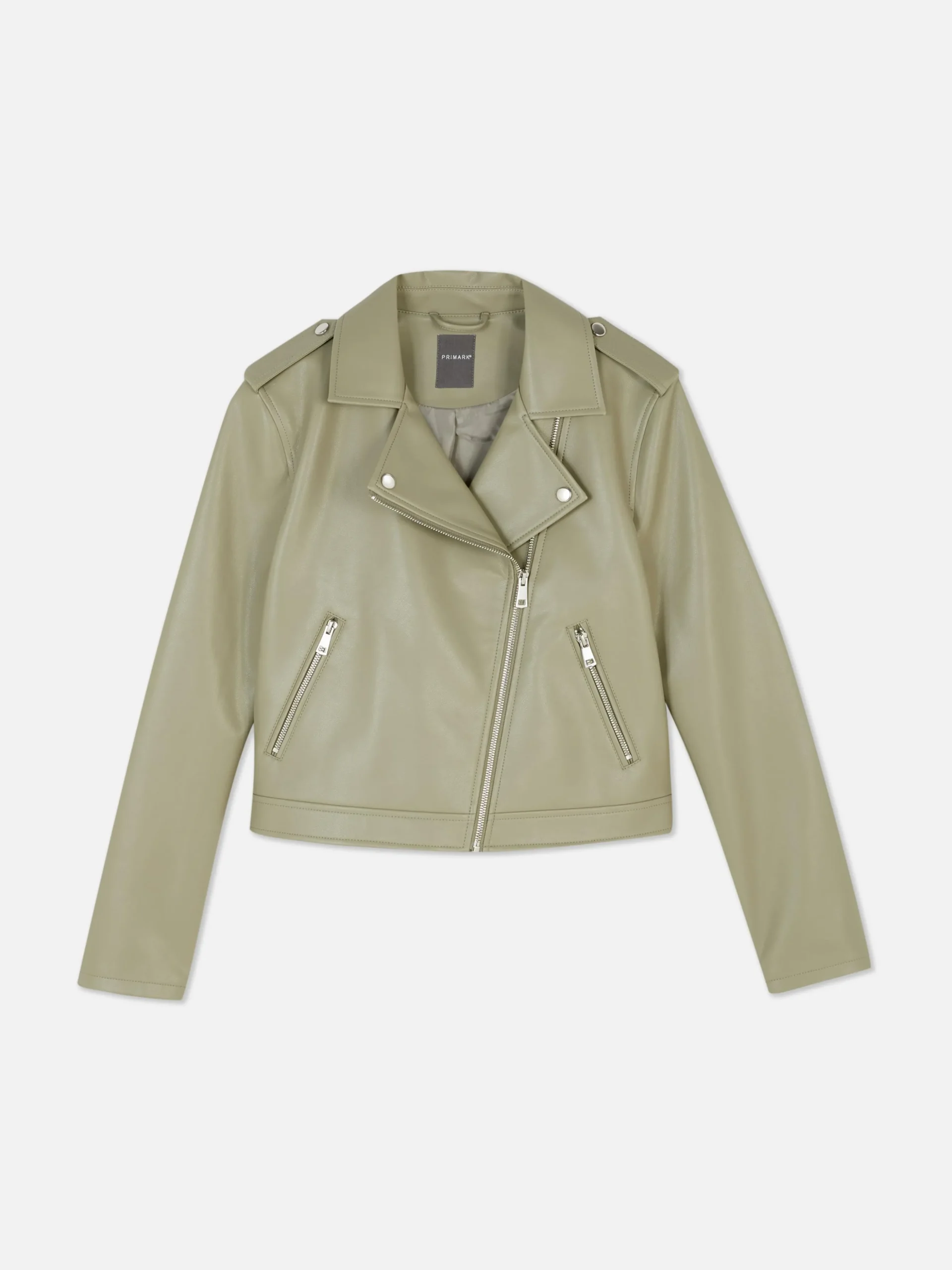 Chaqueta Motera Básica De Cuero Sintético