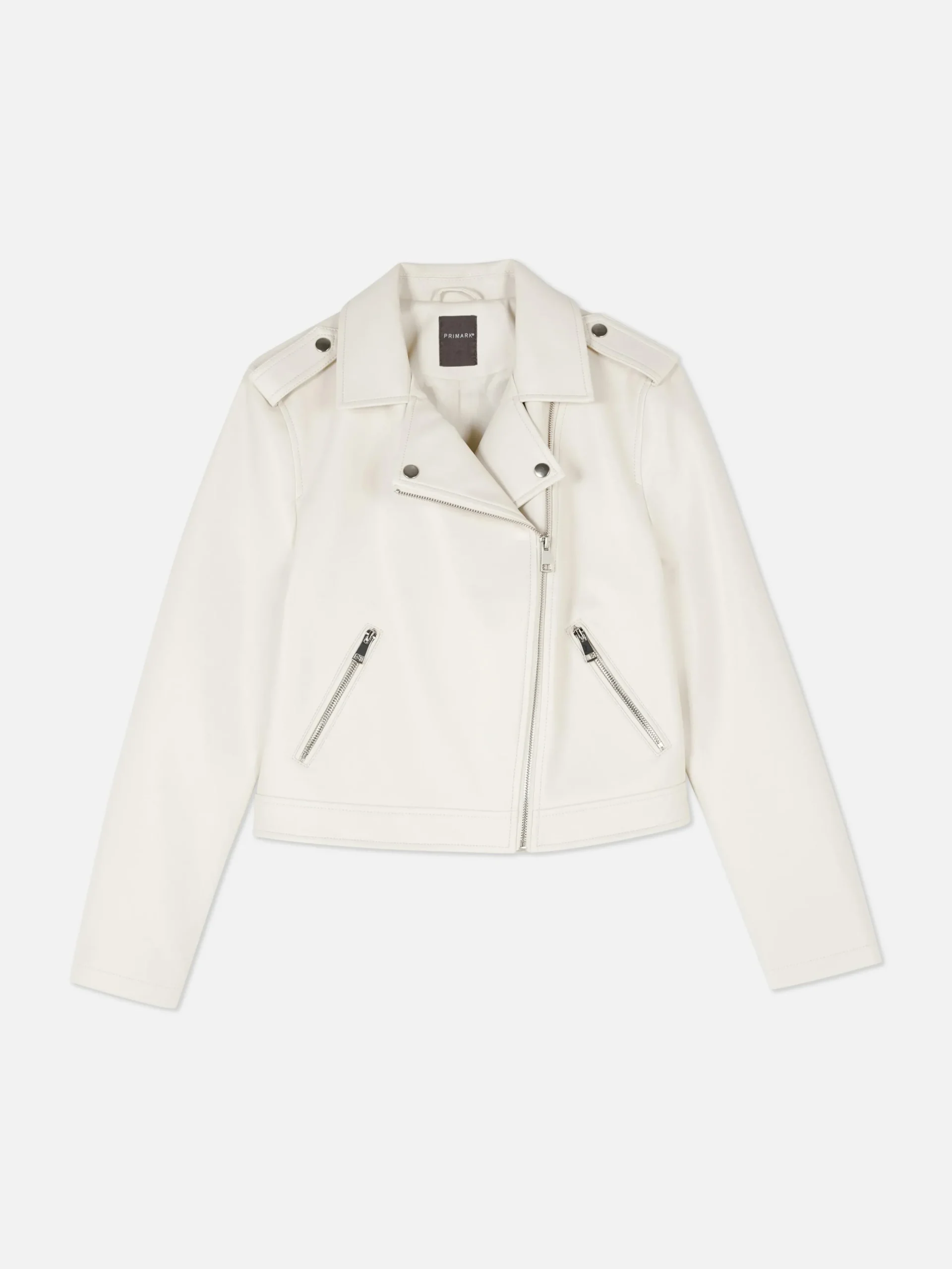 Chaqueta Motera Básica De Cuero Sintético