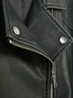 Chaqueta Motera De Piel Sintética Efecto Desgastado