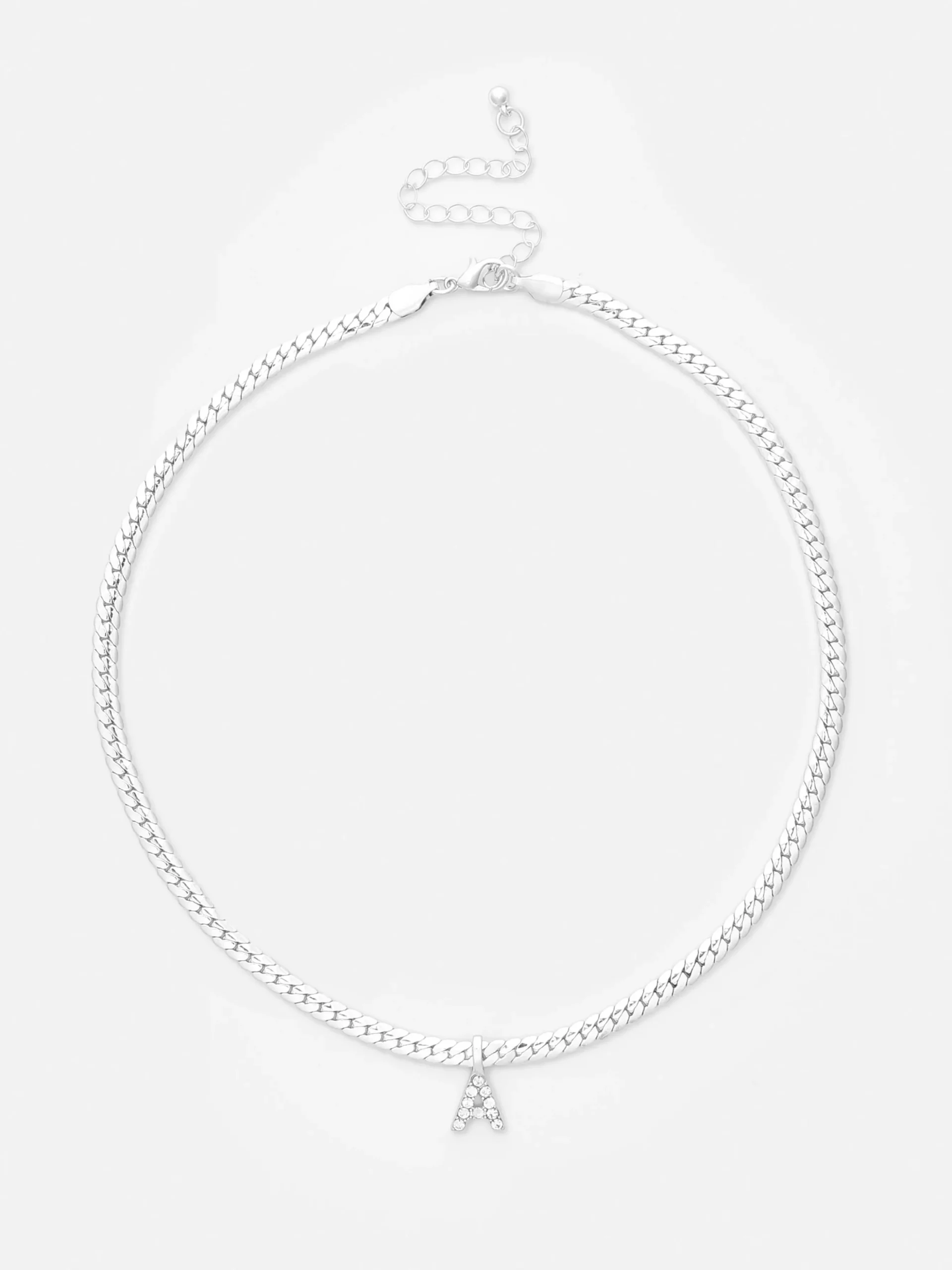 Collar De Cadena De Serpiente Con Inicial De Strass