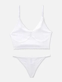Conjunto De Lencería De Pointelle Sin Relleno