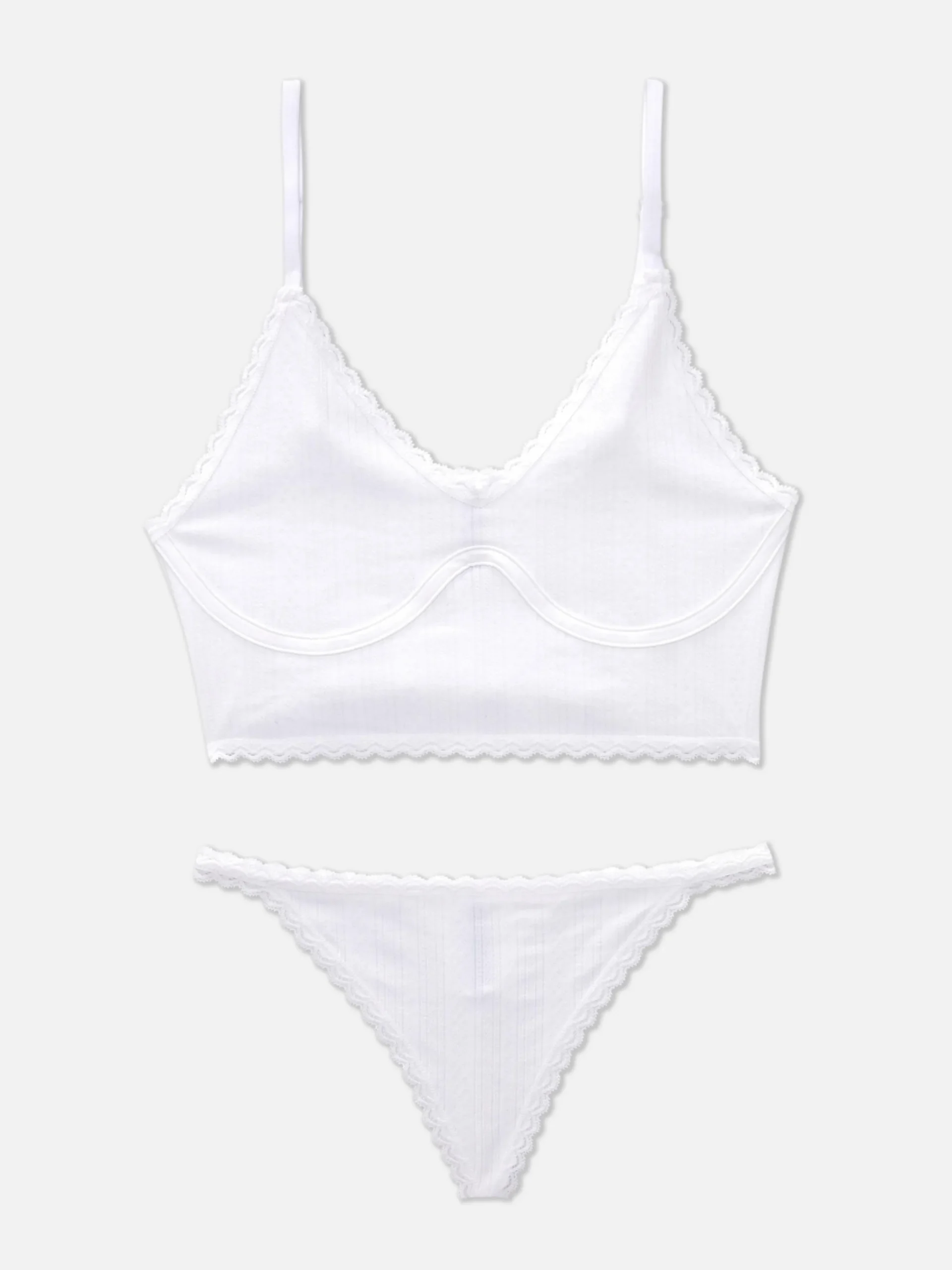 Conjunto De Lencería De Pointelle Sin Relleno
