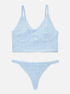 Conjunto De Lencería De Pointelle Sin Relleno