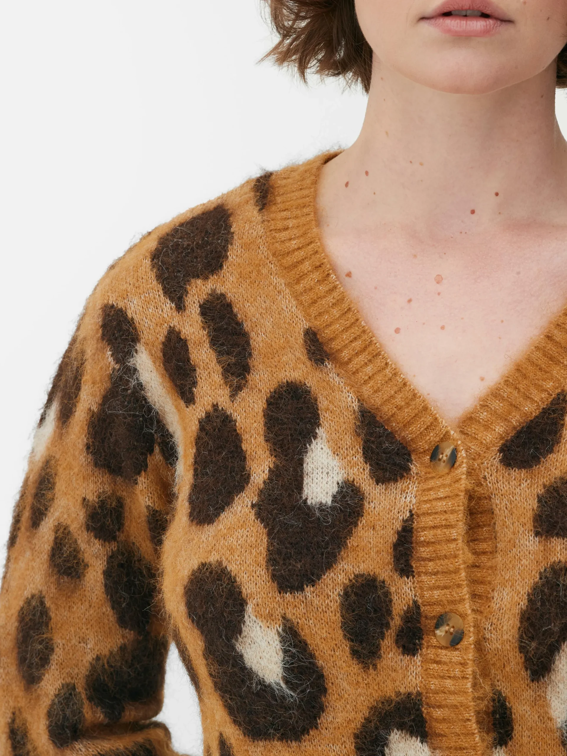Cárdigan Corto Con Estampado De Leopardo