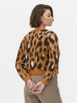 Cárdigan Corto Con Estampado De Leopardo