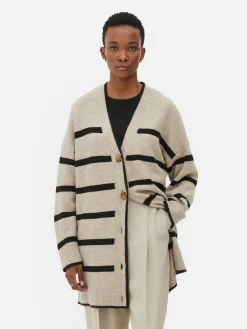 Cárdigan Largo A Rayas