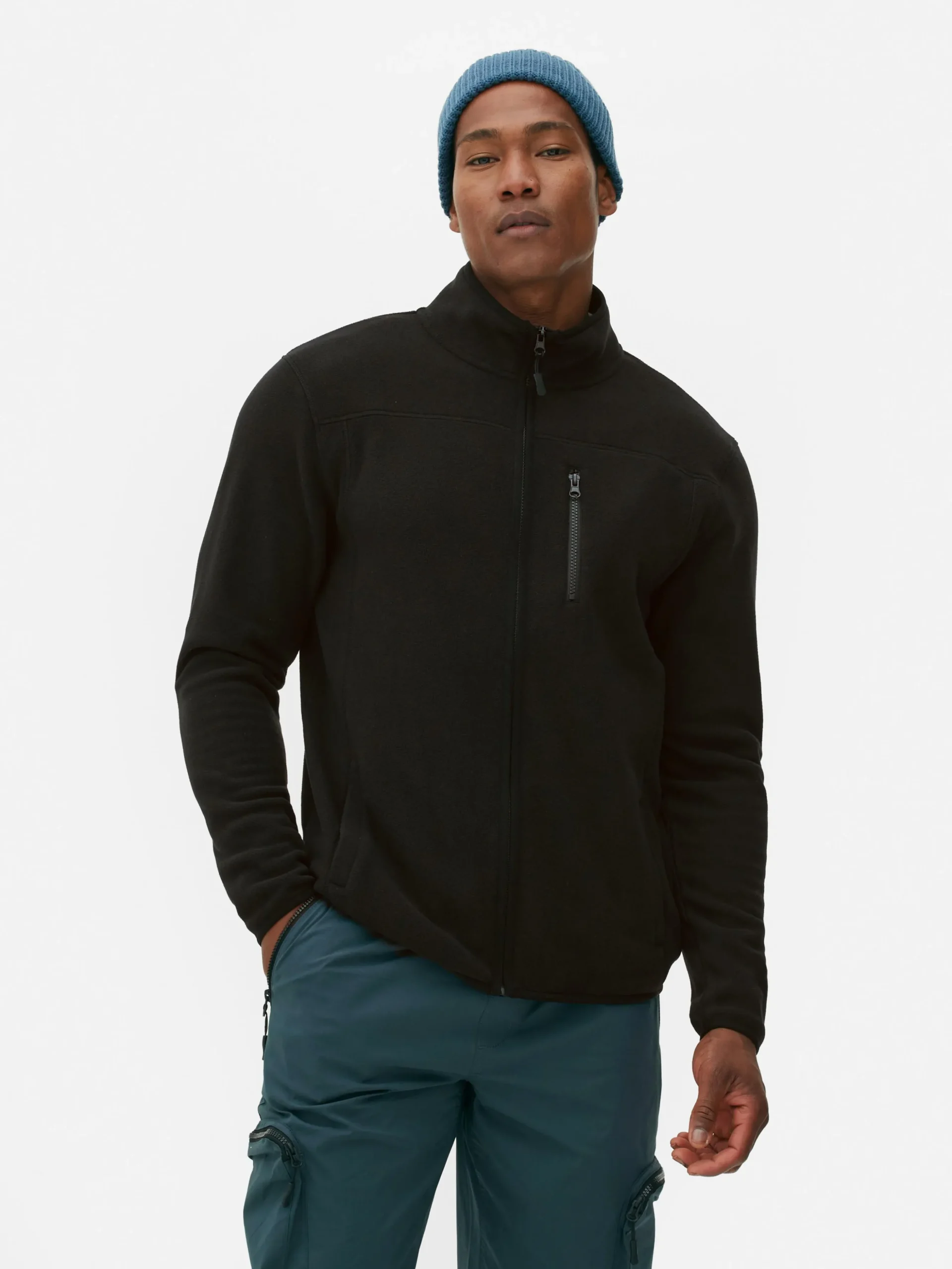 Forro Polar Con Cremallera Y Cuello Chimenea