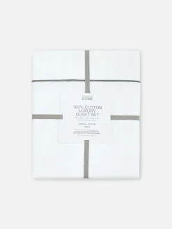 Funda Nórdica Blanca Con Ribete Para Cama King