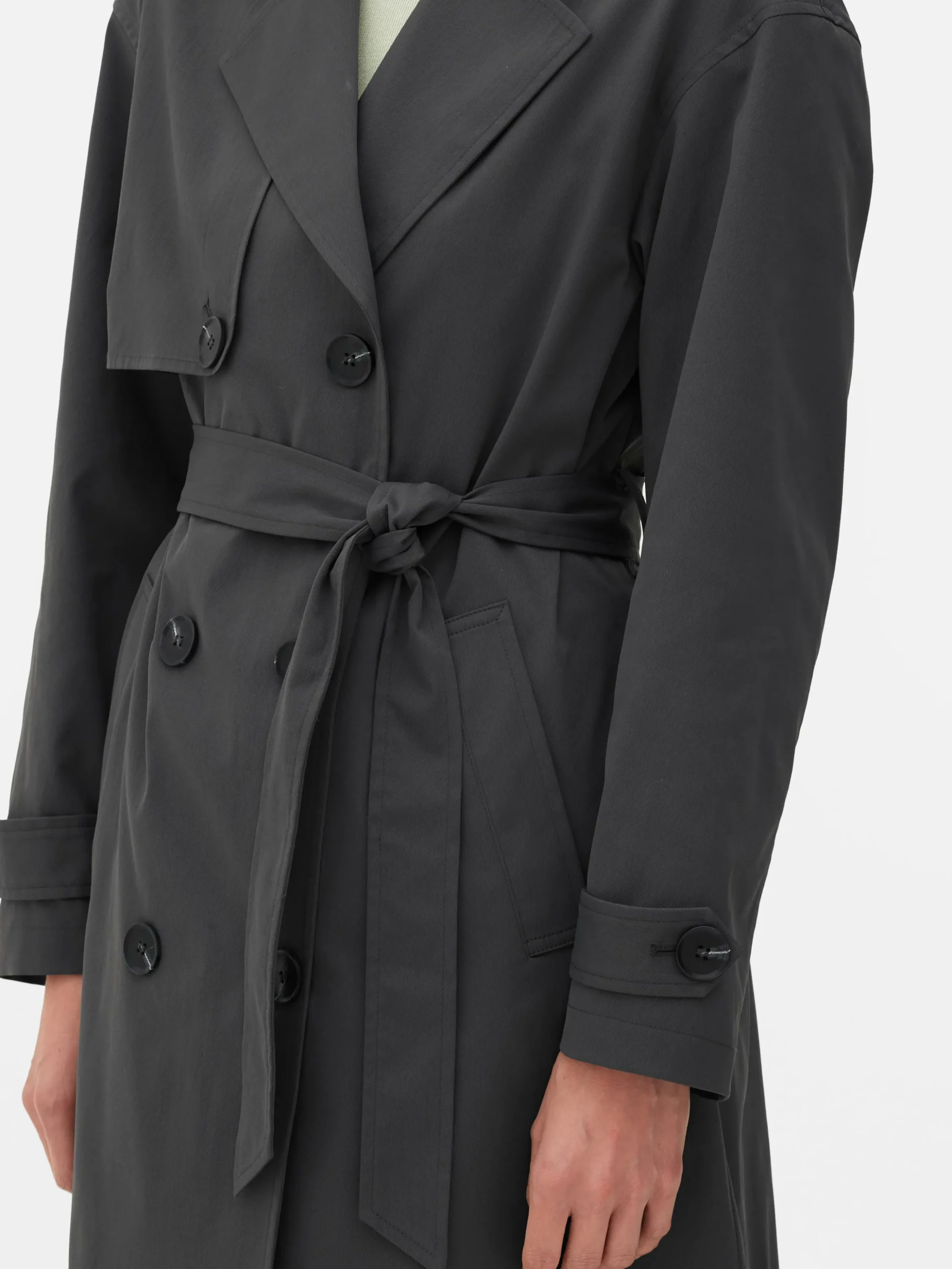 Gabardina De Doble Botonadura Con Cinturón
