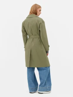 Gabardina De Doble Botonadura Con Cinturón