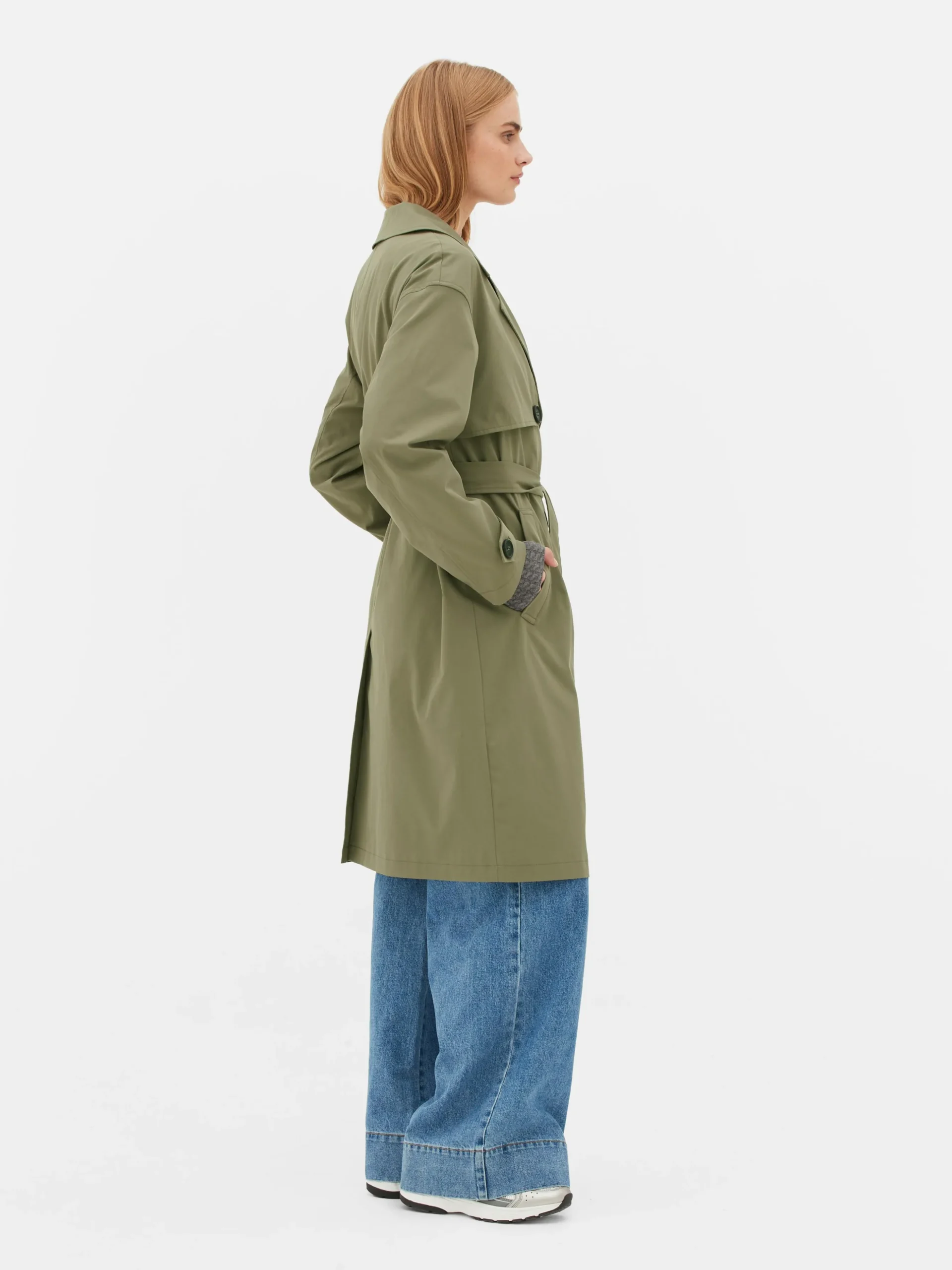 Gabardina De Doble Botonadura Con Cinturón