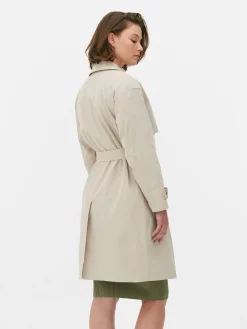 Gabardina De Doble Botonadura Con Cinturón