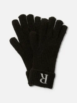 Guantes De Punto Acanalado Con Inicial Bordada
