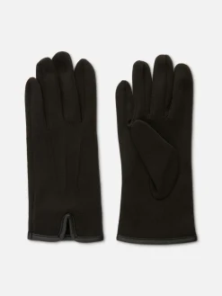Guantes De Punto Roma Con Ribete De Piel Sintética