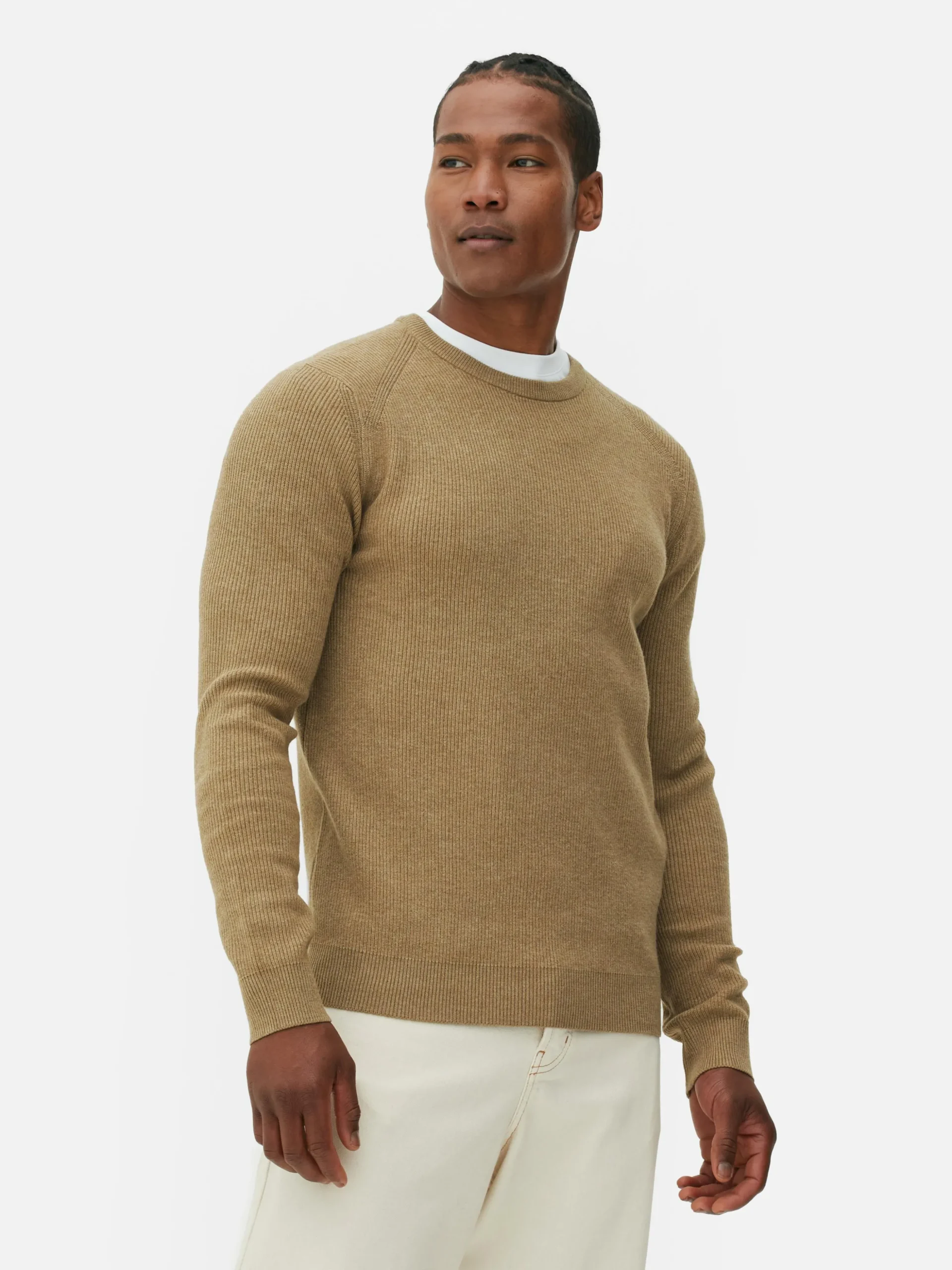 Jersey Acanalado Con Cuello Redondo