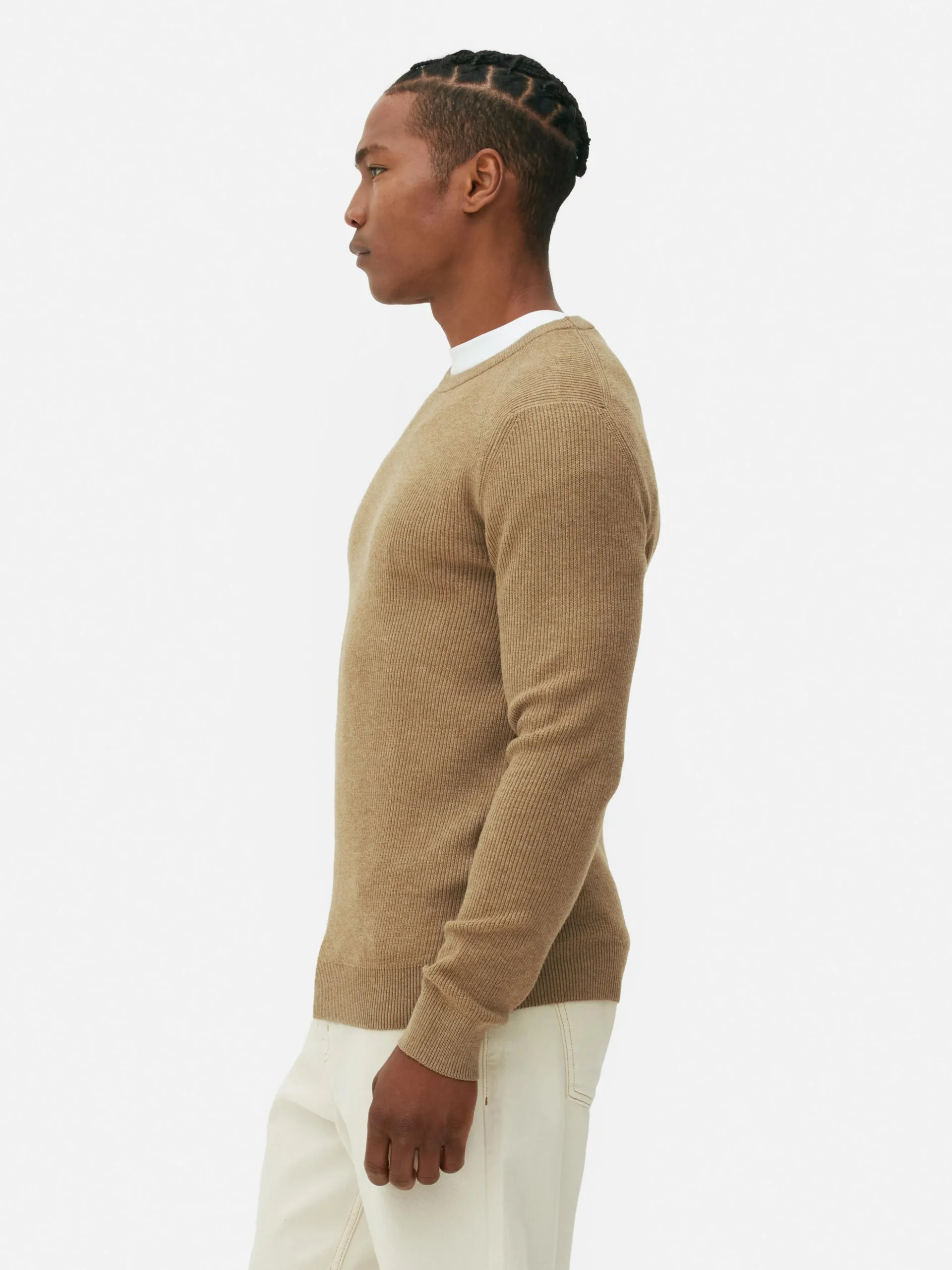 Jersey Acanalado Con Cuello Redondo