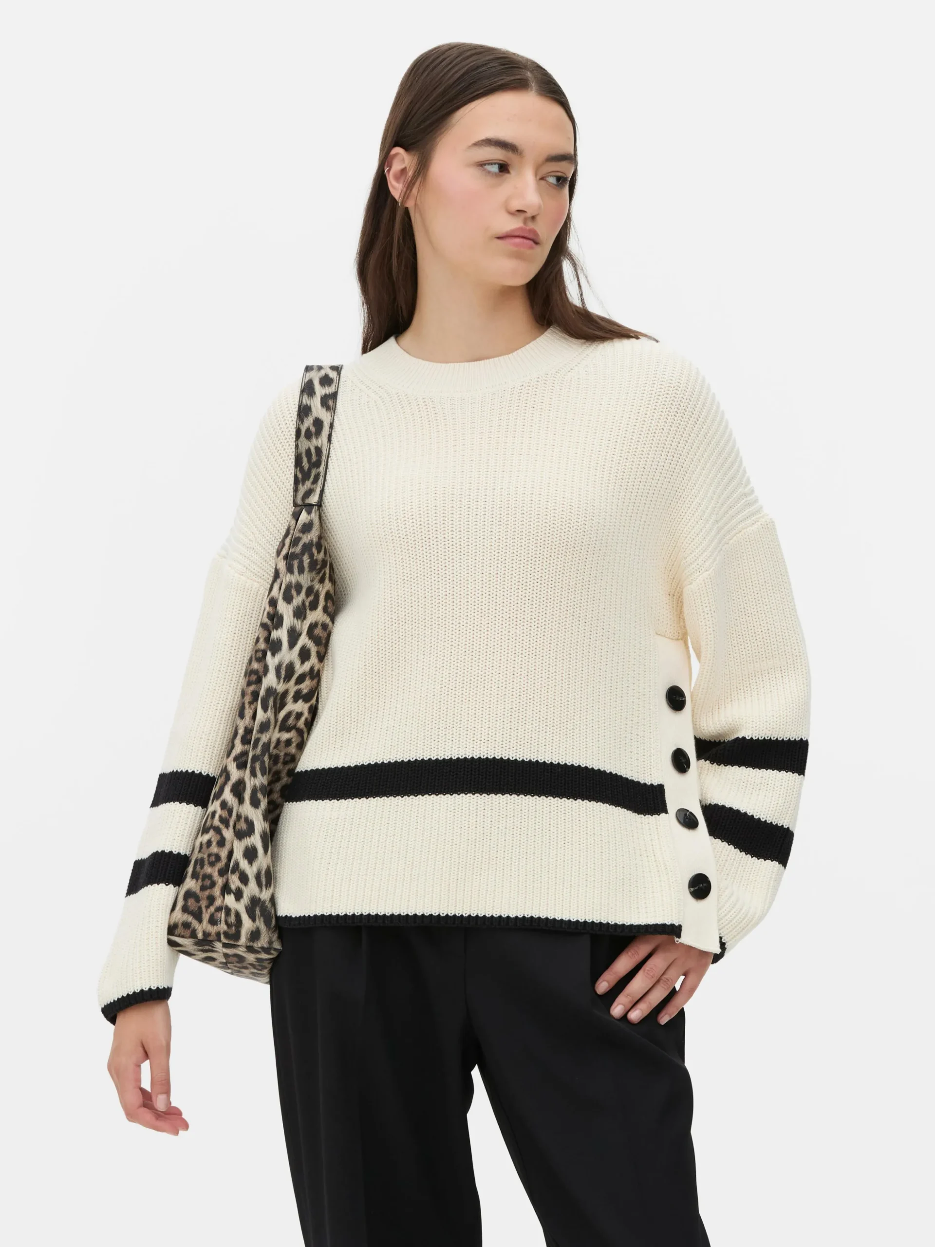 Jersey A Rayas Con Detalle De Botones