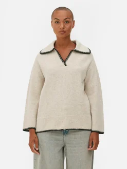 Jersey Con Cuello Pespunteado
