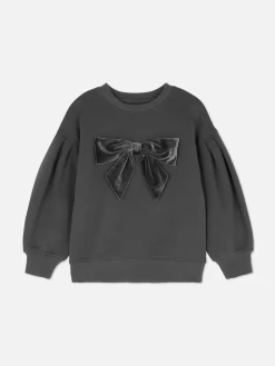 Jersey De Manga Abullonada Con Lazo De Terciopelo