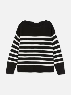 Jersey De Manga Larga Con Cuello Barco