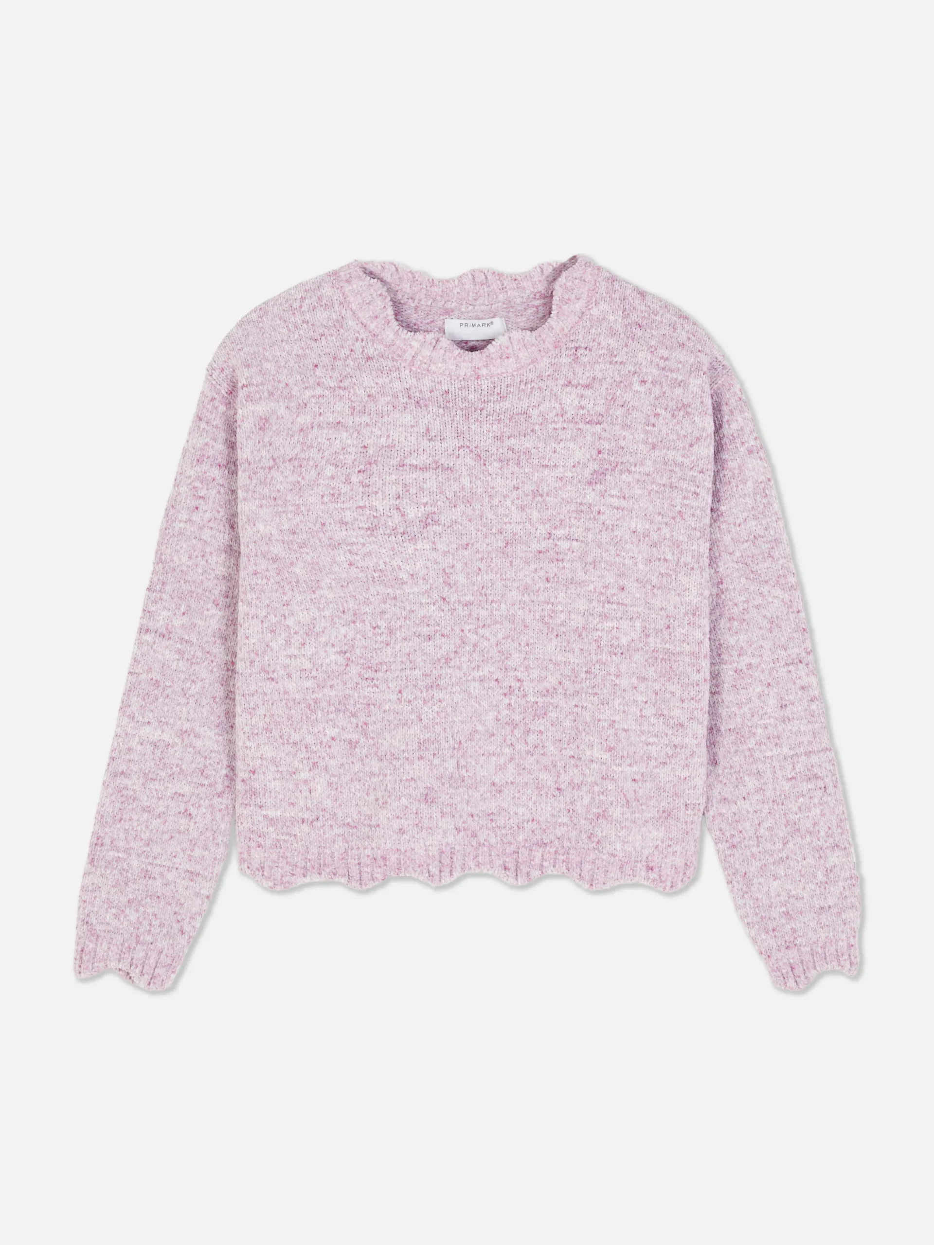 Jersey De Punto Con Bordes Festoneados