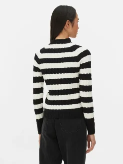 Jersey De Punto De Ochos De Cuello Alto