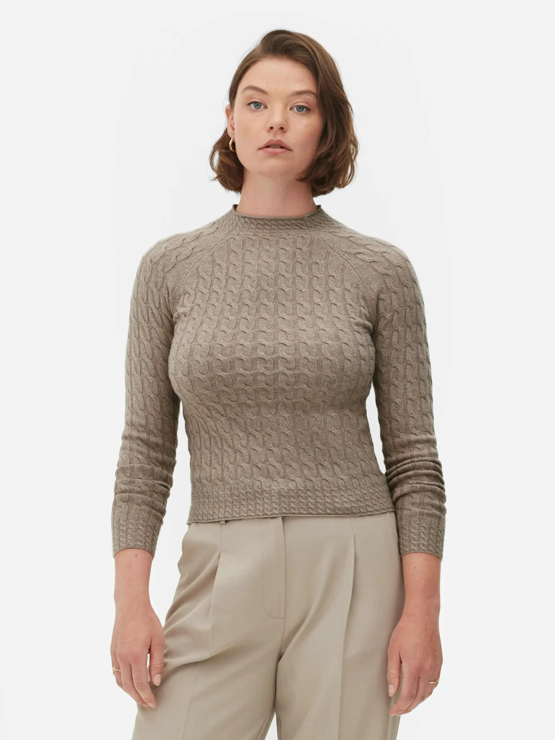 Jersey De Punto De Ochos De Cuello Alto