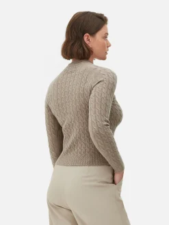 Jersey De Punto De Ochos De Cuello Alto