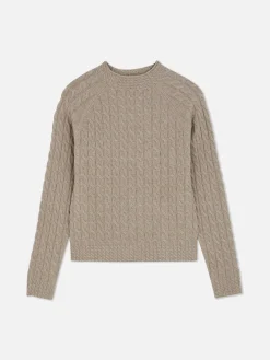 Jersey De Punto De Ochos De Cuello Alto
